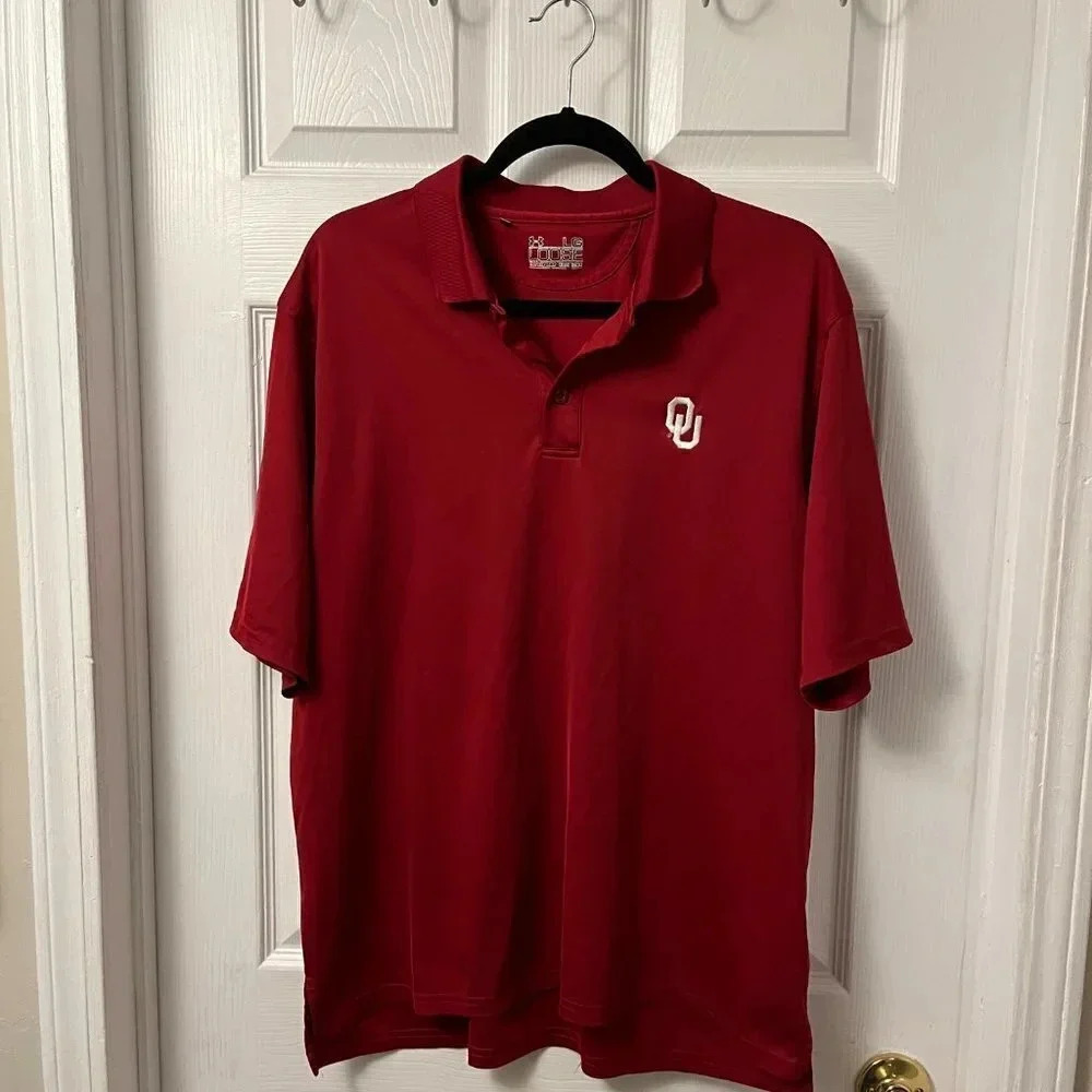 Men’s UnderArmour Oklahoma University polo shirt Large 